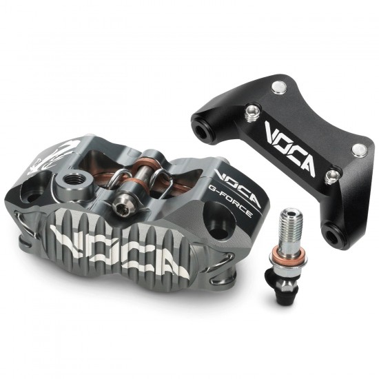 Kit de acoplamento + pinça de travão Voca para scooters pinça de 4 pistões Voca Minarelli