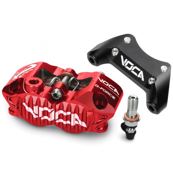 Kit de acoplamento + pinça de travão Voca para scooters pinça de 4 pistões Voca Minarelli