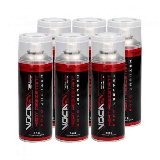 Caixa de 6 unidades de verniz anticalor Voca resistente ao calor 800° transparente 400ml
