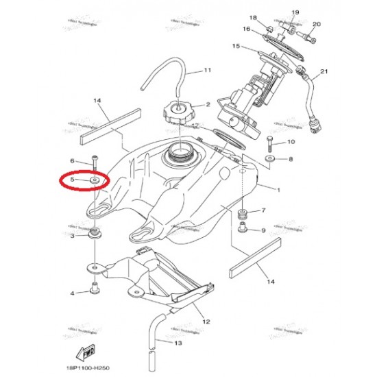 Anilha Deposito Gasolina 90201-06033-00 Original Yamaha Yfz 450r