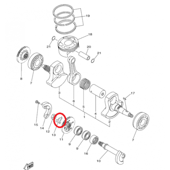 Anilha Contra Balanço Original 90215-14287-00 Yamaha Yfz 450r