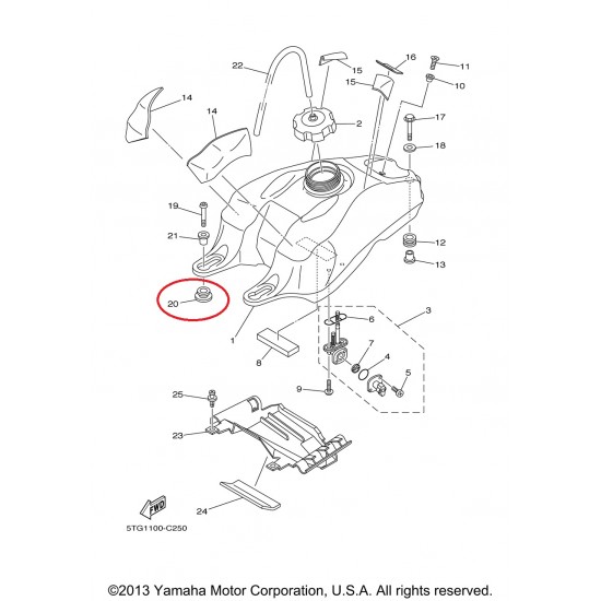 Borracha Deposito Gasolina 90480-18004-00 Original Yamaha Yfz 450r 