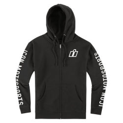 Camisola / Hoodie com Fecho Icon Clasicon Black / White